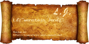 Löwenstein Jenő névjegykártya